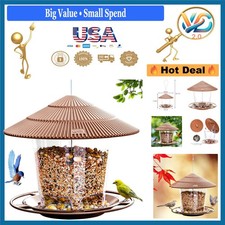 Wild Bird Feeder Outdoor Hanging Brown Plastic 1.13lb Capacity Durable