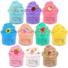 Premium Scented Butter Slime,10 Pack Slime,with Peach Small, Multicolor