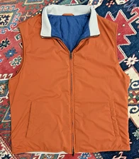 LUCIANO BARBERA mens Poly Techno Vest EU 54 US 44 orange full zip pockets Italy