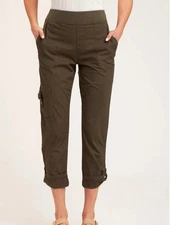 XCVI Wearables Zayd Legging Pants XS Green High Rise Roll Tab Pockets Fern