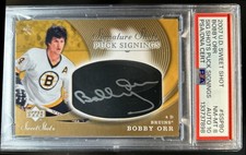 2007-08 Sweet Shot Bobby Orr Signature Shots Puck Signings Auto #SSP-BO PSA 8 10