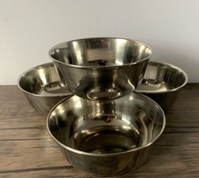 4 Stainless Steel Bowls Mini Set Silver Ramekins Sauce Prep Dipping Bowl