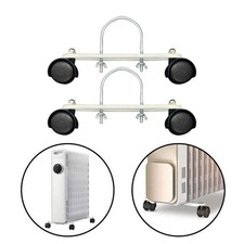 Lot de 2 supports de poulie pour chauffage électrique, base de cadre en acier