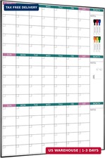 3-Month Dry Erase Calendar for Wall, 39"x28" Magnetic Whiteboard Calenda