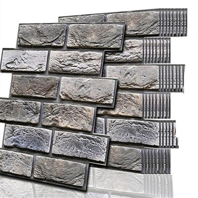 11.8'' Grey 10 Pack 3D Brick Wall Panels Faux Stick and Peel Adhesive Wallpaper