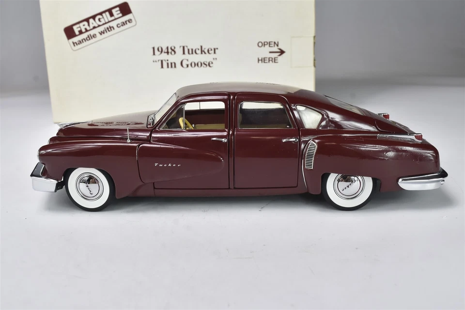 DANBURY MINT 1940 TUCKER "TIN GOOSE" MAROON COT PAPERS ORIGINAL BOX #08076 - Image 4 of 4