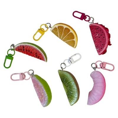 Summer Themed Resin Keychain Fruit Slices Keyring Cute & Stylish for Car Keys