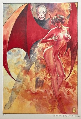Milo Manara Erotik Print - Dario Fo / signiert