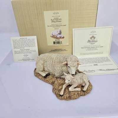 2008 Thomas Blackshears Ebony Visions The Nativity ''Sheep W/ Lamb'' Figurine Mint