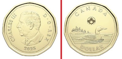 1$ CANADA 2025     King Charles III dollar coin $1