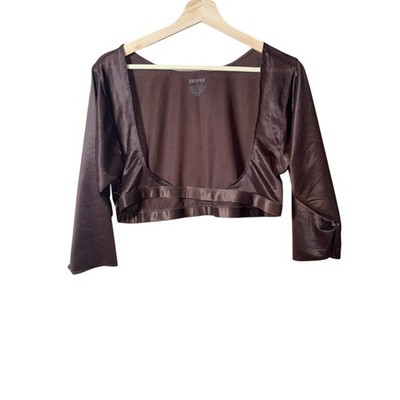 SKIMS Arm Shaper Sleeves Open Bust Compression Slimming Shrug Brown Size XL