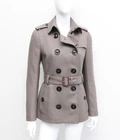 Authentic Women's BURBERRY Wool Double Breasted Trench Coat Belted US8, S