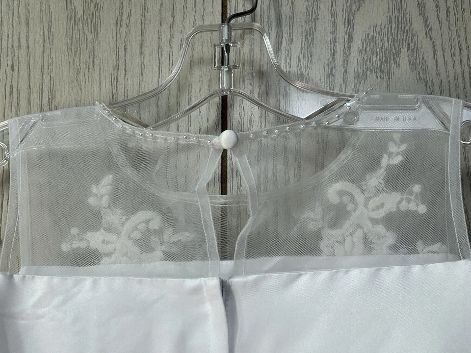 Vestido US Angels Niña Talla 10 Blanco Satén/Tul Cuentas 1ª Comunión Flor Niña  Foto 4 de 4