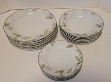 Pier 1 18 Piece Ambrosia Porcelain Dinner ware Set Plates and Bowls