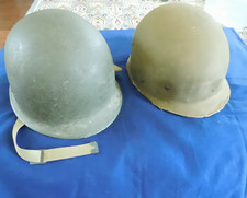 WWII US M1 Helmet Front Seam Fixed Bale w/ Hawley Liner !