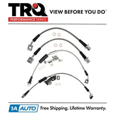 TRQ Performance Front Rear Brake Hose Set Fits 2007-2014 Cadillac Chevrolet GMC
