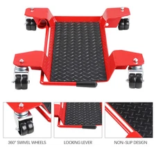 Motorcycle Centre Stand Moving Dolly Trolley Platform 360 Degree Caster 500LBS