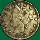 1883 No Cents Liberty Head V Nickel Very Fine VF Coin #50517
