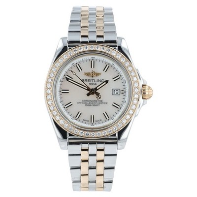 Breitling Ladies Galactic Sleek MOP Dial Gold & Steel 32mm Quartz Women s C71330
