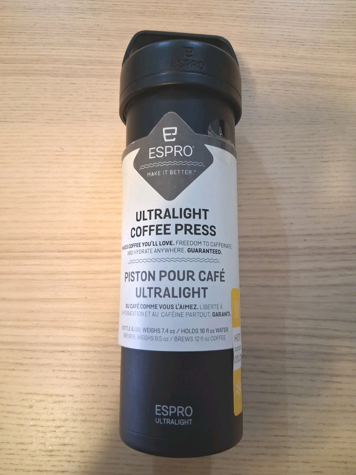 ESPRO PO Ultralight French Press - Insulated Double Walled Stainless Steel Black