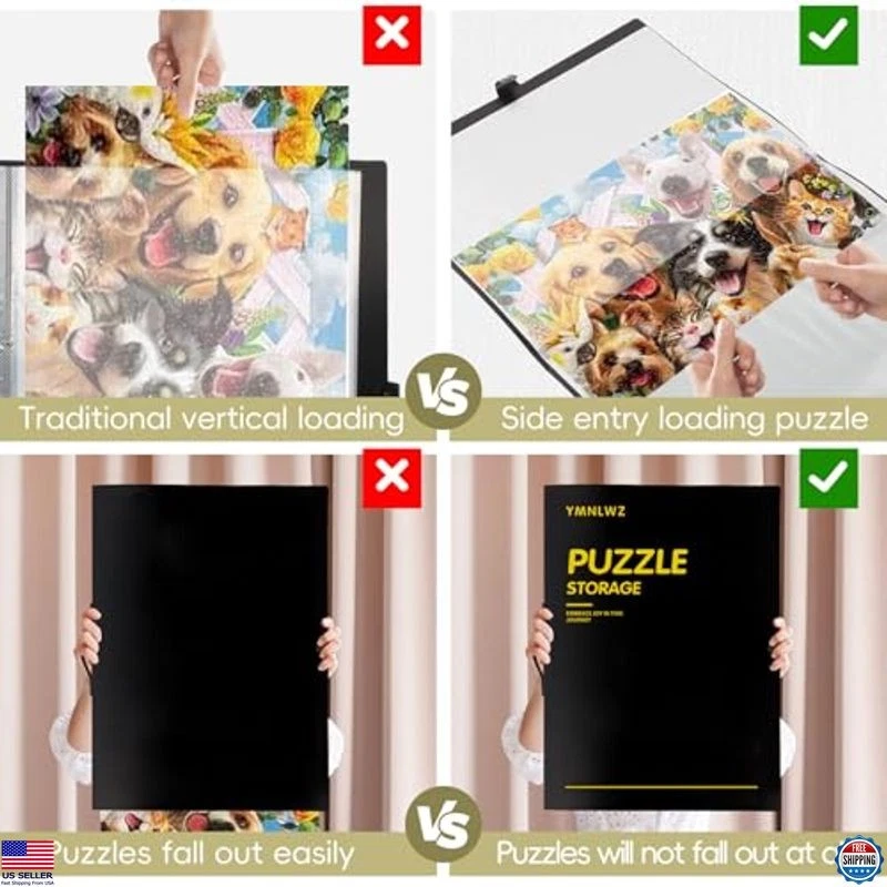 Carpeta de almacenamiento rompecabezas YMNLWZ de 1000 piezas - Organizador que ahorra espacio con 20 bolsillos Foto 4 de 4