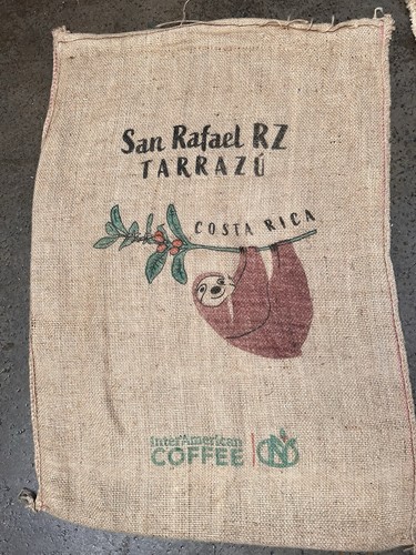 Very Cute Fine Weave Costa Rican Sloth Coffee Sack - Great Design ** FREEPOST** - Picture 4 of 7