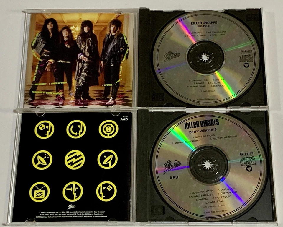 Killer Dwarves Big Deal 1988 & Dirty Weapons 1990 CD Albums Epic Foto 4 de 4