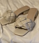Women’s size 6.5 braided slip on sandals bone color ivory new — photo 1