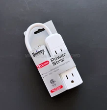 1ft Compact Power Strip Electric Extension Cord Cable Short 3 outlet 3 prong