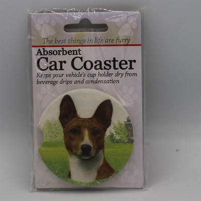 Super Absorbent Car Coaster - Dog - Basenji 