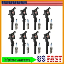 8X Ignition Coil + Spark Plug for 1998-2011 FORD CROWN VICTORIA V8 4.6L DG508