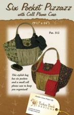 Turkey Track Designs~SIX POCKET PIZZAZZ~Purse Bag Pattern 312 ~ Cell phone case