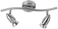 Leyton Lighting Gu10 Twin Bar Bullet Spotlight Lamp Brushed Chrome Leyton Lighting Gu10 Twin Bar Bullet Spotlight Lamp Brushed Chrome