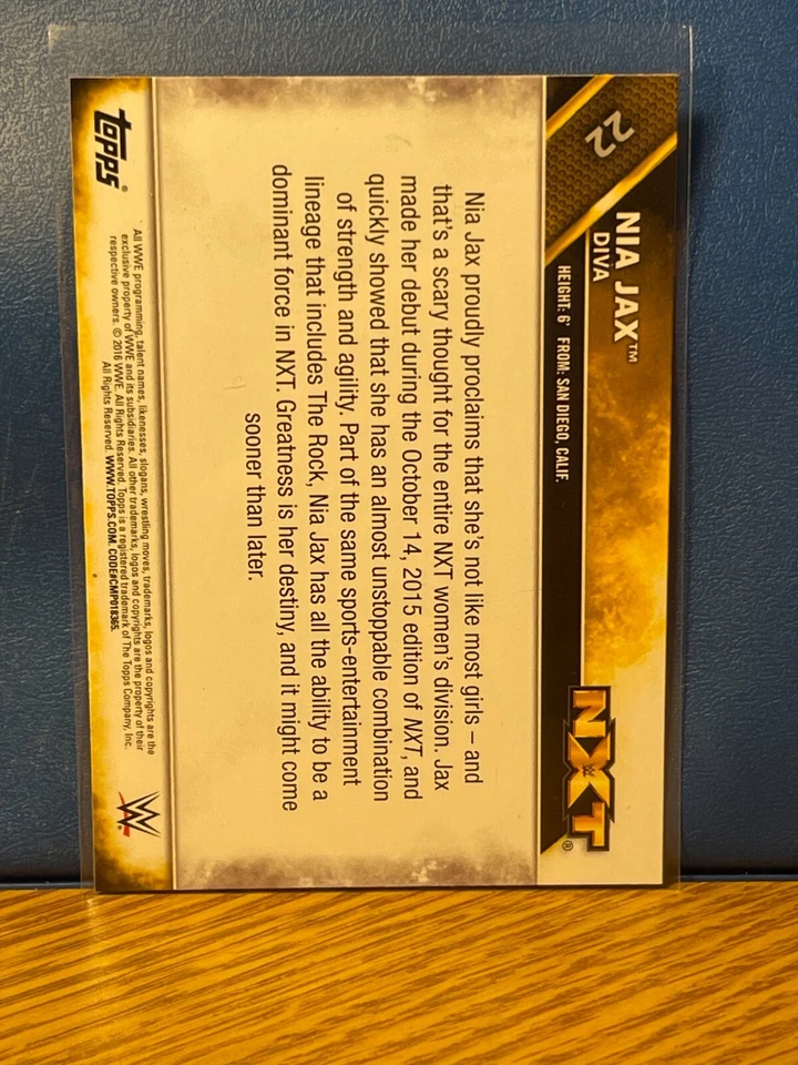 2016 Topps WWE NXT Nia Jax #22 - Image 2 of 2