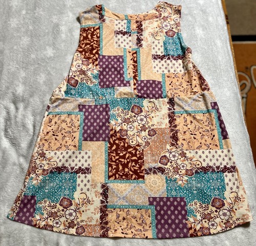 Cato EST. 1946 Sleeveless Tunic Multi Colored W/ Button/ Tie Front Sz. XL - Picture 6 of 7