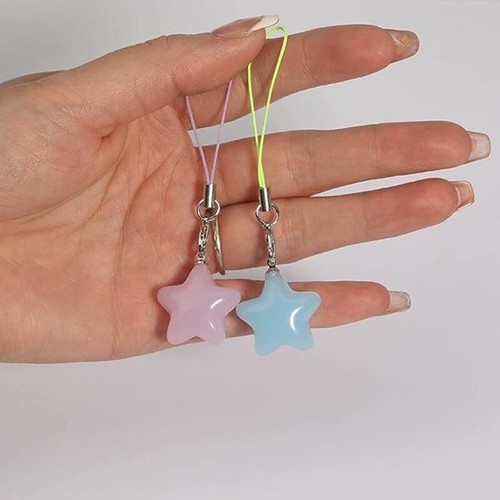 10Pcs Colorful Star Pendant Y2K Phone Charm Chain Strap Bag Decoration Lanyards - Zdjęcie 6 z 8