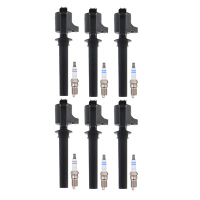 Bosch 6 Ignition Coils 6 Platinum Spark Plugs Kit For Ford Mazda Mercury 3.0 V6