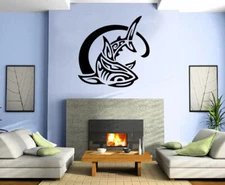 Shark & Wave Ocean Sea Marine Animal Art Decor Wall Mural Vinyl Sticker M448