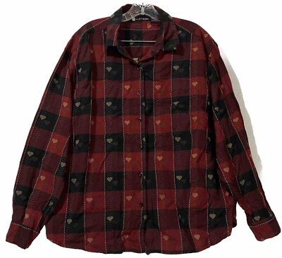Citi-Craze Flannel Button-Up Sz 22 Multicolor Womens Long Sleeve Built-In Shirt