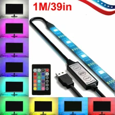 5V 5050 RGB LED Strip Light Bar TV Back Lighting Kit + Remote Control 16LED