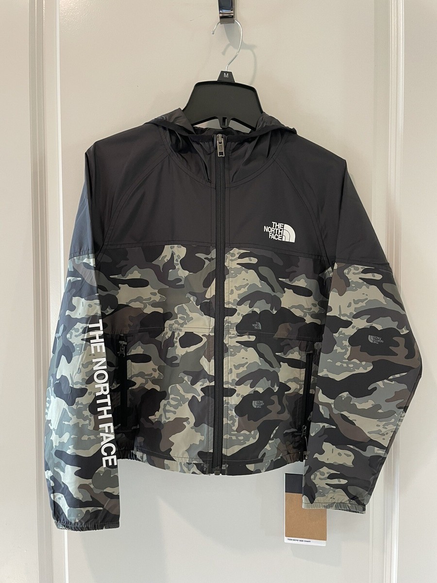 The North Face NWT Kids Printed Never Stop Hooded Wind/Rain Jacket
