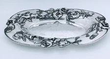 Victorian Silver Plate Aesthetic Quadruple Plate High Relief Bread Tray Platter