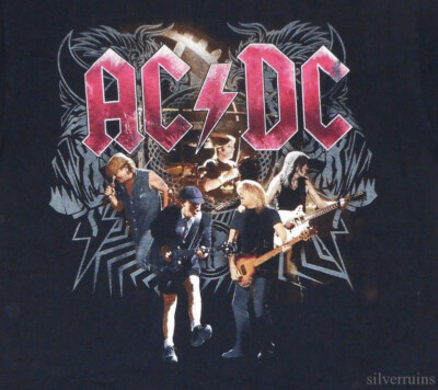 AC/DC Vintage T Shirt 2009 Black Ice Tour Live In Concert Logo