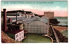 Interior Sutro Baths San Francisco CA People Bathing Swimming Unposted Postcard