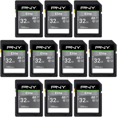 32GB Elite Class 10 UHS-I SDHC Memory Card - 10-Pack for Cameras & Wildlife