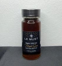 Le Must Organic 100% Pure Maple Syrup 1.75oz Vermont USA Mini Travel Bottle NEW