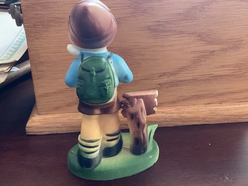 Decorazione natalizia vintage in plastica piccolo escursionista ragazzo made in Hong Kong - Foto 4 di 5