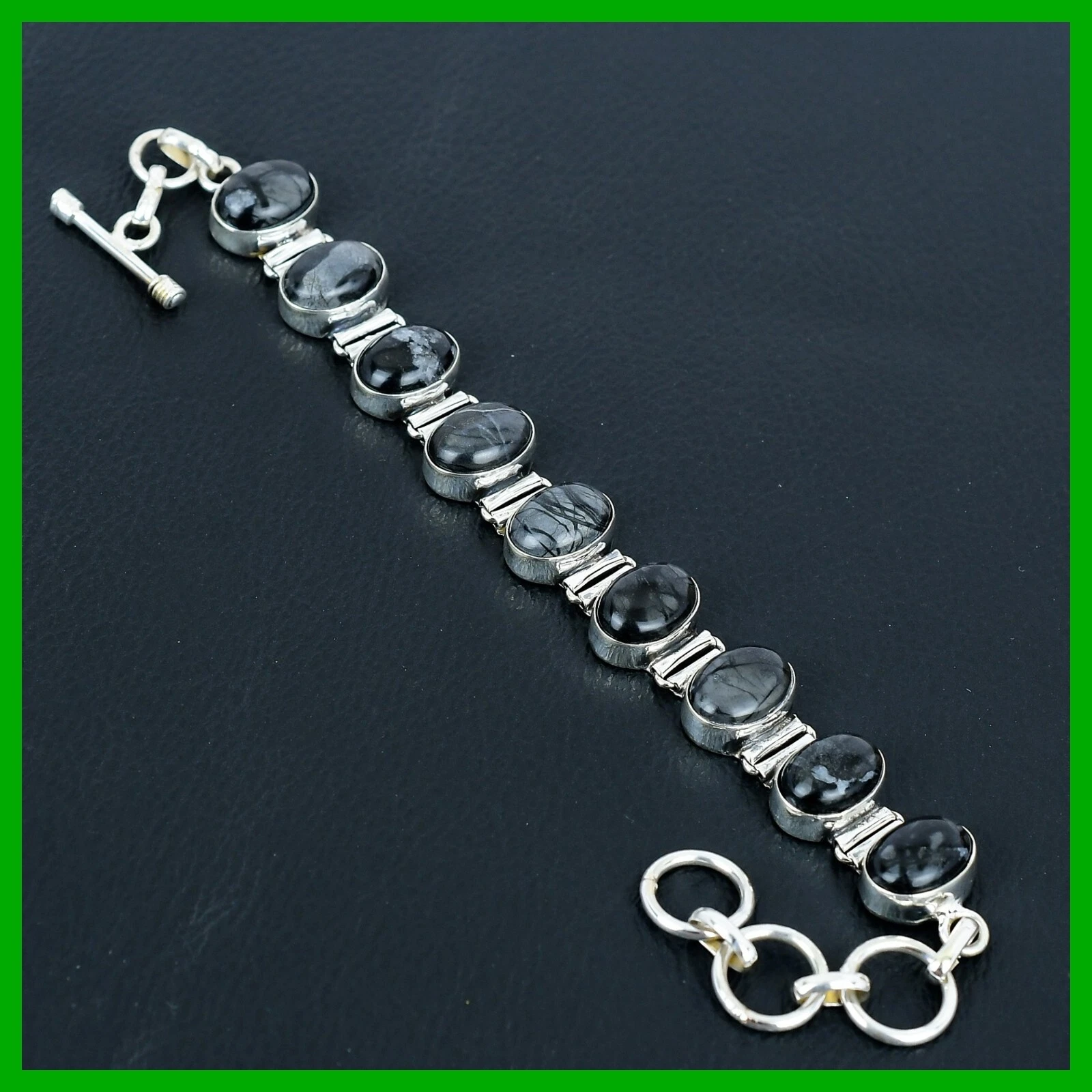 VALENTINO Bracciale Argento 925 Picasso Diaspro Gemma Artigianale Nuova Catena Figlia Regalo