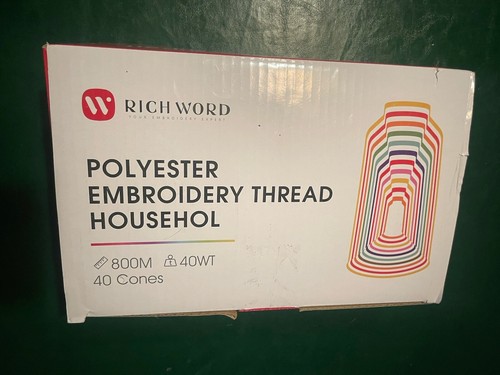 New Rich World 800M Polyester Embroidery Machine Thread 40 Wt Cones - 40 Colors - Picture 2 of 3