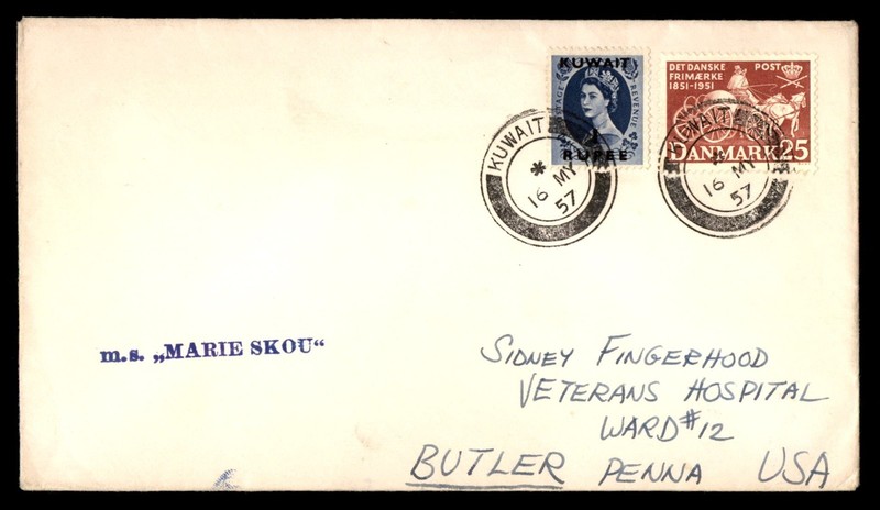 Mayfairstamps Great Britain 1957 Kuwait Ms Marie Skou Cover cca_07925